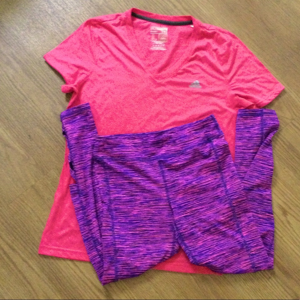 Adidas shirt Ideology leggings size Large outfit